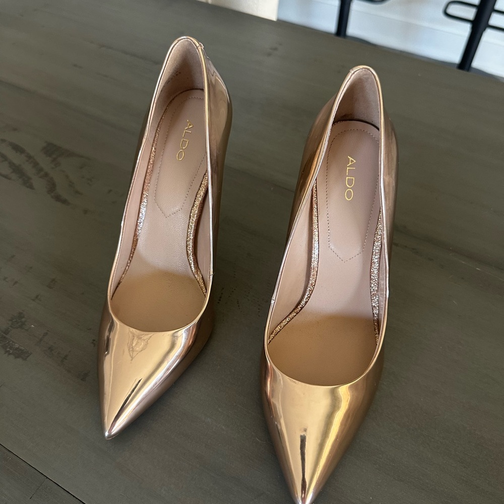 Aldo Shiny Bronze Women's Heels